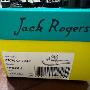 Jack Rogers Georgina Jelly Black Flip Flops, size 6